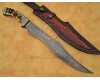 Personalized Handmade Damascus Steel Hunting and Survival Arts and Crafts Bowie Knife Stag Handle