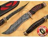 Personalized Handmade Damascus Steel Arts and Crafts Hunting and Survival Bowie Knife Horn Handle