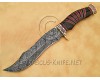 Personalized Handmade Damascus Steel Arts and Crafts Hunting and Survival Bowie Knife Horn Handle