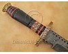 Personalized Handmade Damascus Steel Arts and Crafts Hunting and Survival Bowie Knife Horn Handle