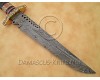 Personalized Handmade Damascus Steel Arts and Crafts Hunting and Survival Bowie Knife Horn Handle