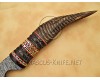 Personalized Handmade Damascus Steel Arts and Crafts Hunting and Survival Gut Hook Bowie Knife Horn Handle