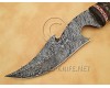 Personalized Handmade Damascus Steel Arts and Crafts Hunting and Survival Gut Hook Bowie Knife Horn Handle