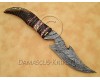 Personalized Handmade Damascus Steel Arts and Crafts Hunting and Survival Gut Hook Bowie Knife Horn Handle