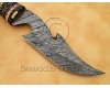 Personalized Handmade Damascus Steel Arts and Crafts Hunting and Survival Gut Hook Bowie Knife Horn Handle