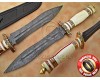 Personalized Handmade Damascus Steel Arts and Crafts Hunting and Survival Dagger Knife Bone Handle