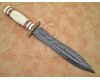 Personalized Handmade Damascus Steel Arts and Crafts Hunting and Survival Dagger Knife Bone Handle