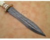 Personalized Handmade Damascus Steel Arts and Crafts Hunting and Survival Dagger Knife Bone Handle