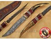 Personalized Handmade Damascus Steel Hunting and Survival Arts and Crafts Bowie Knife Ram Horn Handle