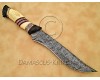 Personalized Handmade Damascus Steel Arts and Crafts Hunting and Survival Bowie Knife Bone Handle