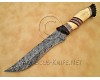 Personalized Handmade Damascus Steel Arts and Crafts Hunting and Survival Bowie Knife Bone Handle