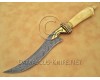 Personalized Handmade Damascus Steel Arts and Crafts Hunting and Survival Bowie Knife Bone Handle