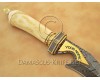 Personalized Handmade Damascus Steel Arts and Crafts Hunting and Survival Bowie Knife Bone Handle