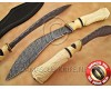 Personalized Handmade Damascus Steel Arts and Crafts Hunting and Survival Kukri Knife Bone Handle