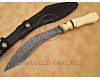 Personalized Handmade Damascus Steel Arts and Crafts Hunting and Survival Kukri Knife Bone Handle