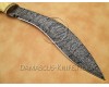 Personalized Handmade Damascus Steel Arts and Crafts Hunting and Survival Kukri Knife Bone Handle