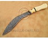 Personalized Handmade Damascus Steel Arts and Crafts Hunting and Survival Kukri Knife Bone Handle