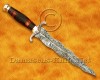 Personalized Handmade Damascus Steel Arts and Crafts Hunting and Survival Kris Dagger Knife Stag Handle