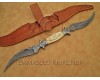 Personalized Handmade Damascus Steel Arts and Crafts Halide Hunting and Survival Knife Bone Handle