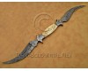 Personalized Handmade Damascus Steel Arts and Crafts Halide Hunting and Survival Knife Bone Handle