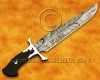 Personalized Handmade Damascus Steel Hunting and Survival Bowie Craft Knife Rhino Crafting Handle