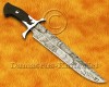 Personalized Handmade Damascus Steel Hunting and Survival Bowie Craft Knife Rhino Crafting Handle