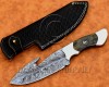 Personalized Handmade Damascus Steel Gut Hook Skinner Hunting and Survival Craft Knife