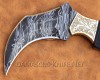 Personalized Handmade Damascus Steel Arts and Crafts Hunting and Survival Karambit Knife Bone Handle