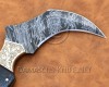 Personalized Handmade Damascus Steel Arts and Crafts Hunting and Survival Karambit Knife Bone Handle