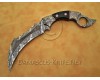 Personalized Handmade Damascus Steel Arts and Crafts Hunting and Survival Karambit Knife