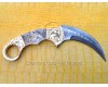 Personalized Scrimshaw Handmade Damascus Steel Arts and Crafts Hunting and Survival Karambit Knife