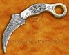 Personalized Scrimshaw Handmade Damascus Steel Arts and Crafts Hunting and Survival Karambit Knife