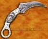 Personalized Scrimshaw Handmade Damascus Steel Arts and Crafts Hunting and Survival Karambit Knife