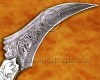 Personalized Scrimshaw Handmade Damascus Steel Arts and Crafts Hunting and Survival Karambit Knife